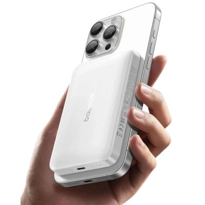 3. Baseus EnerFill FM12 Qi2 Powerbank 10000mAh 22,5W MagSafe kompatibel mit Baseus Simple USB-C 20V/3A 0,30m Kabel (weiß)