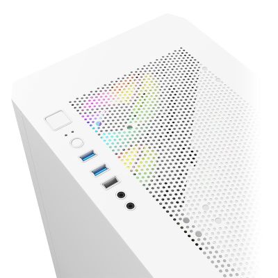 4. Montech AIR 100 ARGB, Micro-ATX, gehärtetes Glas – Weiß