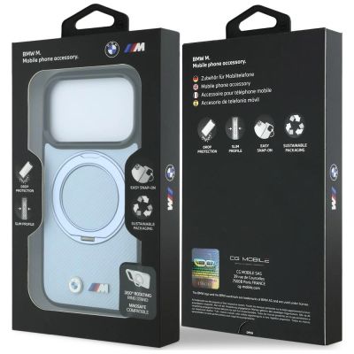 8. BMW Kevlar Ring Stand 360 MagSafe Hülle für iPhone 18 Pro / 17 Pro – blau
