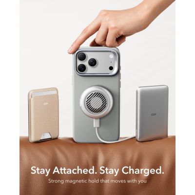 7. ESR Atelier Kickstand MagSafe Hülle für iPhone 18 Pro / 17 Pro – Grau