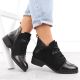 2. Damen-Wildleder-Stiefeletten, gefüttert, schwarz M.Daszyński MR2458-7