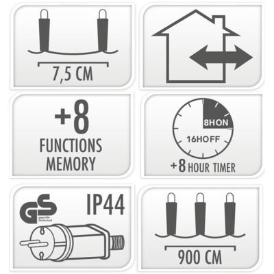 17. Lichterkette für den Weihnachtsbaum, 120 LEDs, Timer, Kaltweiß
