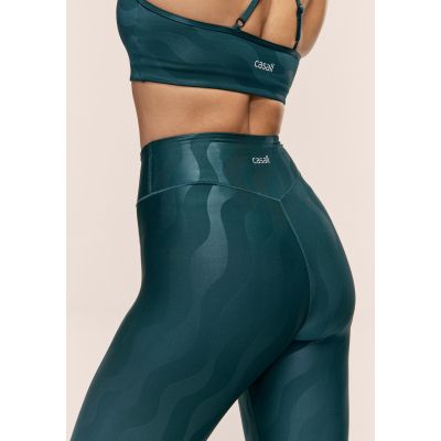 3. CASALL Damen-Leggings mit Hitzeprint und hohem Bund, Trainingsleggings, Grau