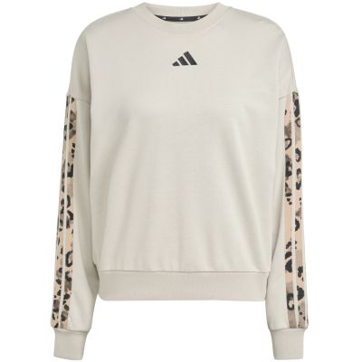 8. Damen adidas Animal Print 3-Streifen French Terry Sweatshirt Creme JM1836
