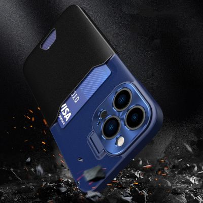 3. Leder Stand Case für iPhone 14 Cover Card Wallet mit Ständer blau