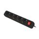 3. LANBERG Steckdosenleiste 1,5 m, 5 x 230 V SCHUKO mit Schalter, Kabel aus reinem Kupfer, schwarz