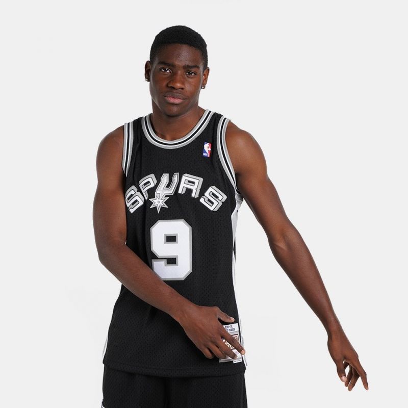 3. Mitchell & Ness San Antonio Spurs NBA Swingman-Trikot Spurs 2001 Tony Parker M SMJYLG19018-SASBLCK01TPA
