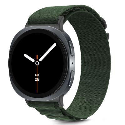 3. Tech-Protect Nylon-Streifenarmband für Samsung Galaxy Watch 40/44/46 mm – Grün