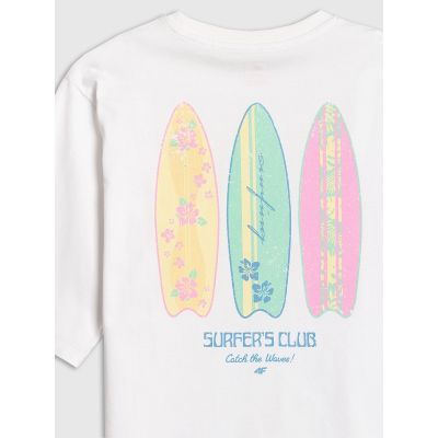 7. Lockeres T-Shirt mit Aufdruck für Mädchen 4F 4FJRSS26TTSHF3980-11S