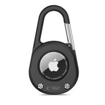 Tech-Protect Slidelock Karabiner Schlüsselanhänger Hülle für Apple AirTag 1/2 - Schwarz