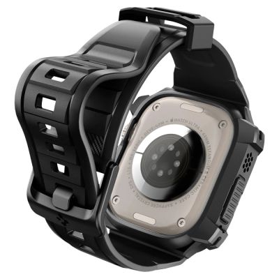 12. Spigen Rugged Armor Pro Gehäuse mit Armband für Apple Watch Ultra (49 mm) – Schwarz