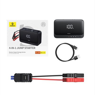 7. Starthilfe Baseus Super Energy BS-CH013 4in1 600A mit Taschenlampe / 6000mAh Powerbank / Kompressor - Schwarz