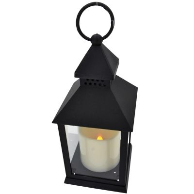 3. Dekorative Laterne 23 cm LED, batteriebetrieben, schwarz