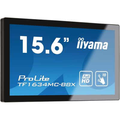 iiyama ProLite TF1634MC-B8X Computermonitor, 39,6 cm (15,6 Zoll), 1920 x 1080 Pixel Full HD LED-Touchscreen, Mehrbenutzerfähig, Schwarz