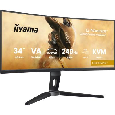15. iiyama GCB3486WQSCP-B1 Monitor 34" VA 3440x1440 500cd/m2 0,4ms 2xHDMI 2xDP USB