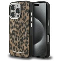 Karl Lagerfeld IML Leopard Pattern MagSafe Case für iPhone 16 Pro Max - Braun