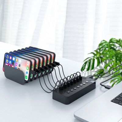 4. Orico CT2U3-16AB 16x USB-A 3.0 Hub mit Schaltern - Schwarz