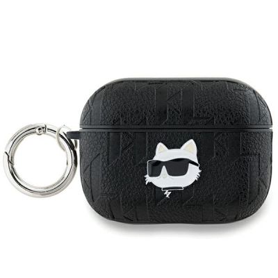 Karl Lagerfeld Monogram Choupette Head Case für AirPods Pro 2 – Schwarz