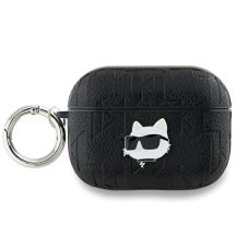 Karl Lagerfeld Monogram Choupette Head Case für AirPods Pro 2 – Schwarz
