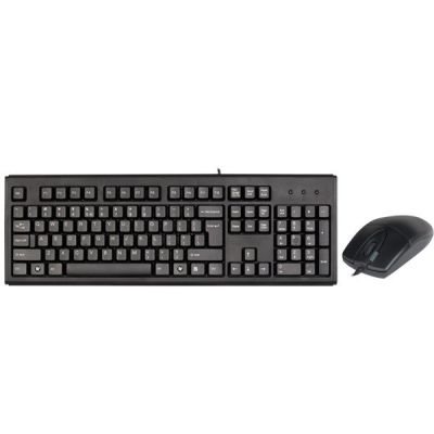 Tastatur, Set aus Tastatur und Membranmaus A4 TECH A4TKLA43774 (USB 2.0; schwarz; optisch)