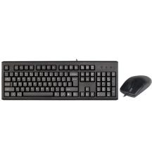 Tastatur, Set aus Tastatur und Membranmaus A4 TECH A4TKLA43774 (USB 2.0; schwarz; optisch)