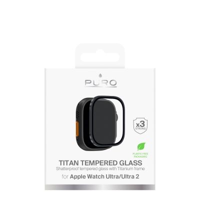 2. Puro-Schutzglas mit Titanlünette für Apple Watch Ultra / Ultra 2 / Ultra 3M – Schwarz
