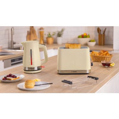 3. Bosch MyMoment TWK4M227 Wasserkocher (2400W; Creme)