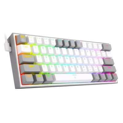 4. REDRAGON K617-RGB Fizz RGB Weiß/Grau USB-Tastatur Grau, Weiß