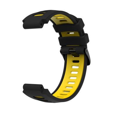 2. Silikonarmband für Garmin G02 – schwarz und gelb