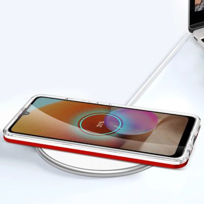 7. Klare 3in1 Hülle für Samsung Galaxy A32 5G Frame Gel Cover Rot