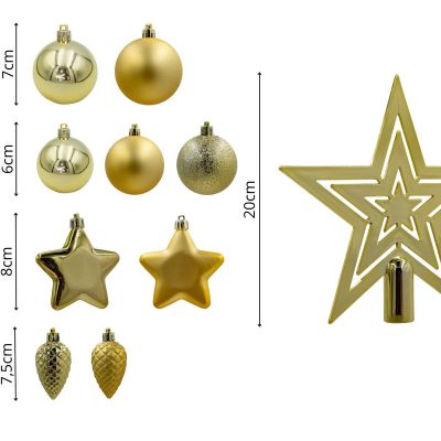 18. Dekorative Plastikkugel-Safes, 40 Stück, Gold-Glimmer