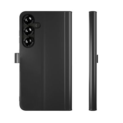 10. Puro Booklet Case mit Klappe und Geldbörse für Samsung Galaxy S25 – Schwarz