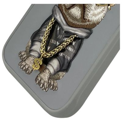 4. Nimmy Glasses Cool Dog Case für iPhone 16 Pro Max - Grau