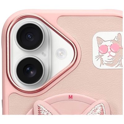 6. Nimmy Glasses Cool Cat MagSafe Case für iPhone 16 - Rosa