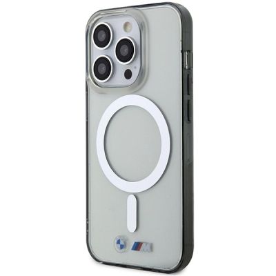 2. Hülle BMW BMHMP14XHCRS iPhone 14 Pro Max 6.7" transparente Hartschale Silberring MagSafe