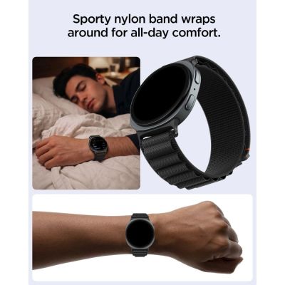 5. Spigen WBF1 Armband für Samsung Galaxy Watch 40/44/46 mm – Schwarz