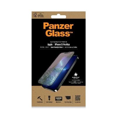 2. PanzerGlass E2E Anti-Blaulicht-Schutzglas für iPhone 13 Pro Max, hüllenkompatibel, antibakteriell, mikrorissbeständig – Schwarz
