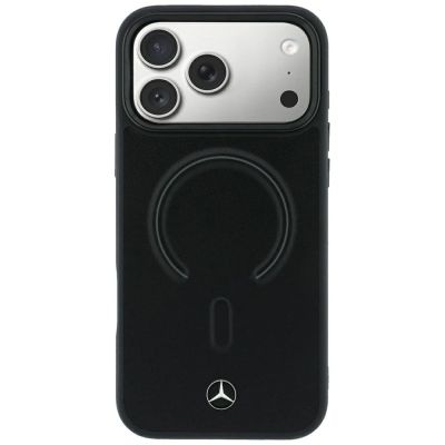 3. Mercedes Leder-3D-MagSafe-Hülle für iPhone 18 Pro Max / 17 Pro Max – Schwarz