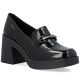 Schwarze Damen-Slipper aus Lackleder mit hohem Absatz, Rieker 58051-00