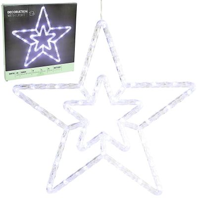 Dekorativer Stern mit Beleuchtung, 40 LEDs, 35 cm, weiß