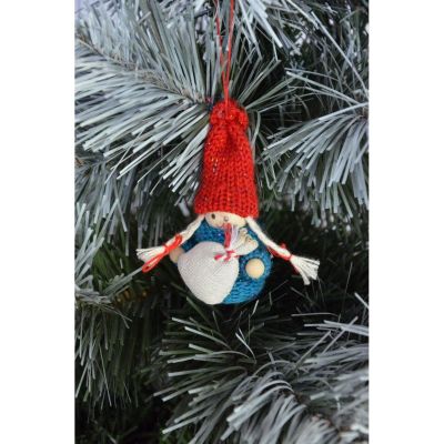 4. Dekorative Puppe mit Tasche, blaues Mädchen, 7,5 cm