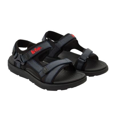 Lee Cooper Herrenschuhe Klettverschluss-Sandalen für den Sommerstrand, hellblau/schwarz