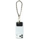 4. Guess GUOUCHSAMC4K Universal-Handschlaufenetui – schwarzer Saffiano-Kette 4G-Charm