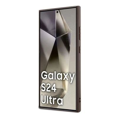 5. Guess 4G Metal Gold Logo Hülle für Samsung Galaxy S24 Ultra – braun