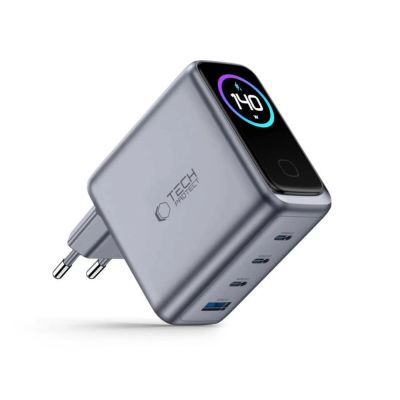 2. Tech-Protect PowerVision NC140W-GaN 4-Port PD 140W / QC3.0 Wandladegerät – Dunkelgrau