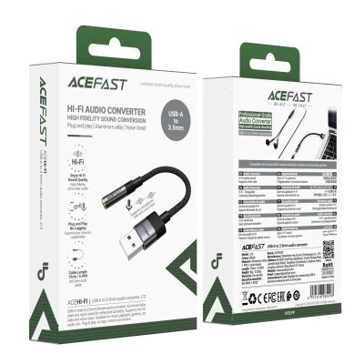 5. Acefast J13 USB-A auf 3,5-mm-Miniklinkenadapter – Schwarz