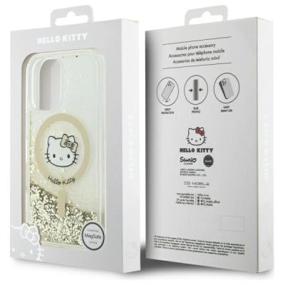 8. Hello Kitty Liquid Glitter Fever MagSafe Hülle für iPhone 16 – Gold