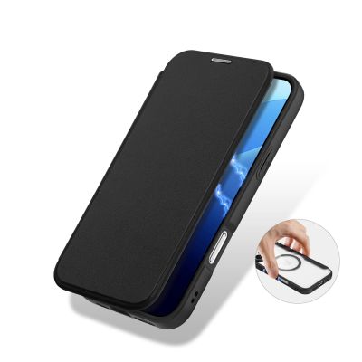 7. Dux Ducis Skin X Pro Hülle für iPhone 16 Pro mit MagSafe und Klappe – Schwarz