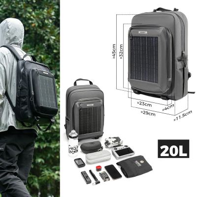 3. Rockbros H51 Fahrradrucksack mit Solarpanel – Schwarz