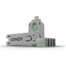 Lindy 40451 Port Blocker Port Blocker + USB Typ-A Dongle Grün Acrylnitril Butadien Styrol (ABS) 5 Stück.